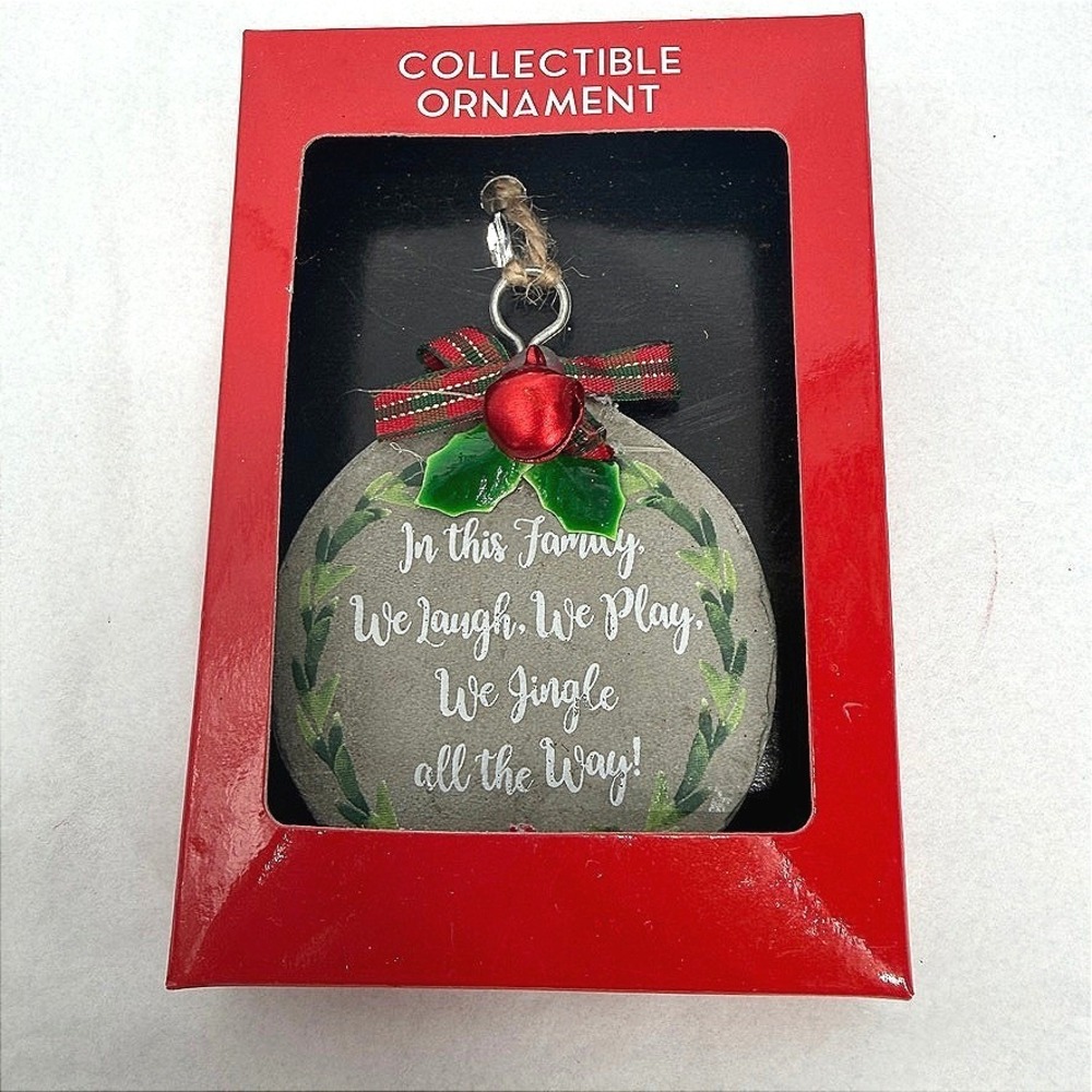 Ganz Collectible Ornament In This Family... We Jingle All The Way Holiday Decor